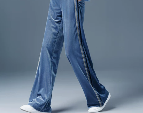 【双11狂欢价】加绒金丝绒阔腿裤女高腰宽松...