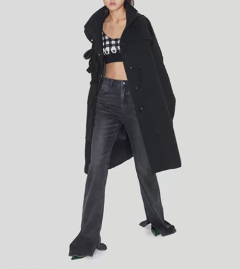 UOOYAA/乌丫2022新款复古水洗黑内...