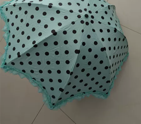 天堂伞 三折防晒雨伞黑胶防晒晴雨伞公主伞5...