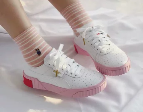 Puma彪马女鞋Cali三明治草莓厚底小白...