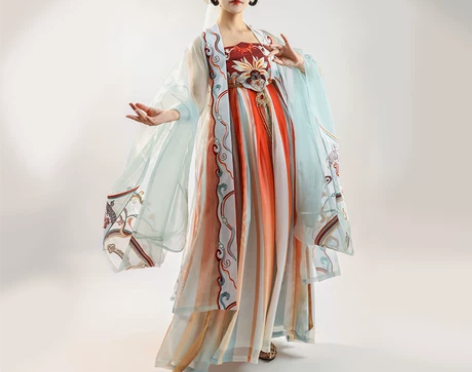 都城南庄汉服玉腰奴诃子裙大袖衫重工刺绣广袖...