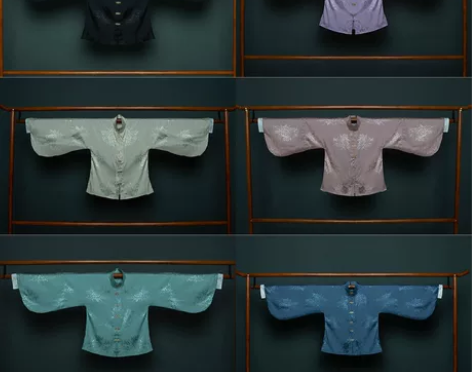 五五年原创汉服女 富贵 明制立领对襟琵琶袖...