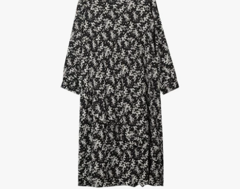 重工灯笼袖法式V领小众长裙秋冬新款飘带碎花...