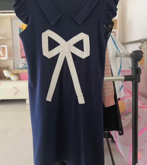 a版 纯棉 弹力连衣裙 温柔学院风 荷叶袖...