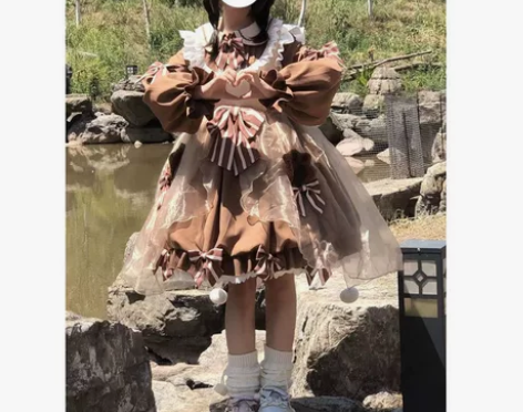 泡泡熊原创设计 小甜熊花苞裙Op 感兴趣的...