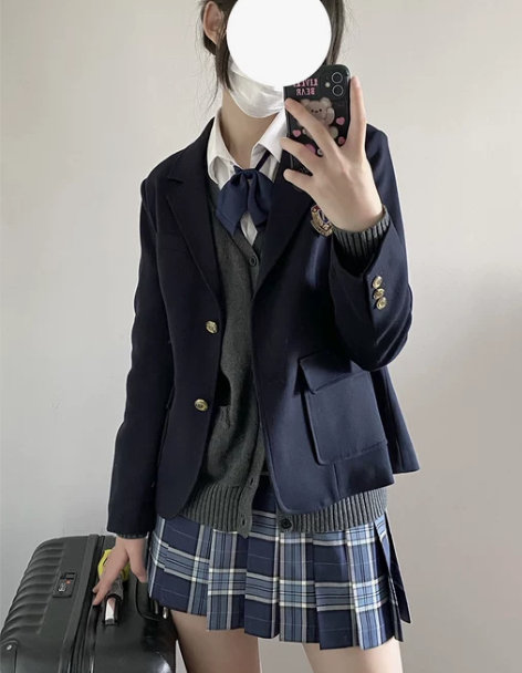 小田绫/校供感jk制服格裙短裙日常半身裙格...
