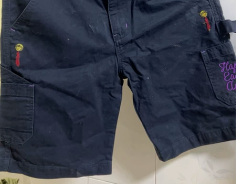 潮牌全新百分百棉男士休闲短裤,蓝色L码,两...