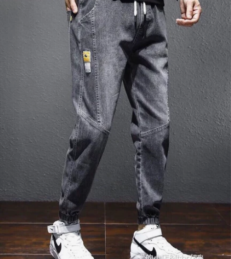 清仓低价 全新大码牛仔裤男士九分弹力修身小...