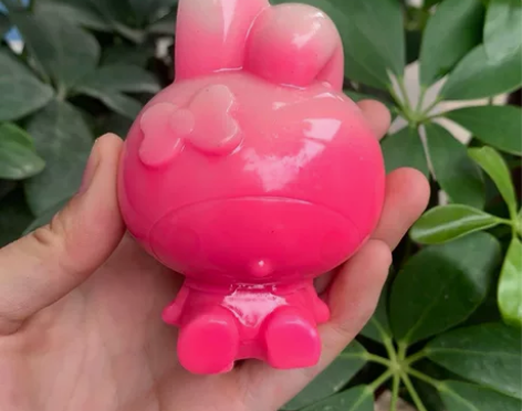 新款夜光卡通兔子摆件儿童真实心动小兔子床头...