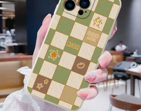 苹果13promax手机壳12mini格子...