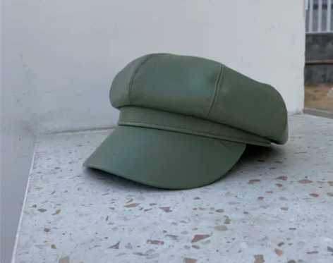 日系皮质八角帽子女春秋时尚网红款鸭舌贝雷帽...