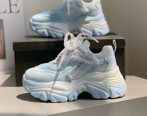 单网面老爹鞋女透气2022夏新款ins潮超...