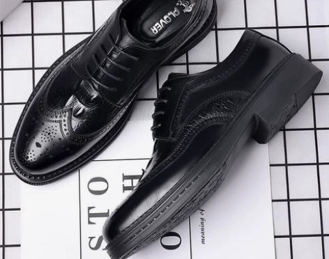 PLOVER皮鞋男真皮透气商务正装男士休闲...