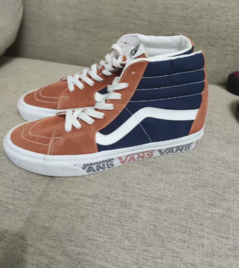 VANS高帮男女鞋SK8-HI红黑蓝黄桔色...