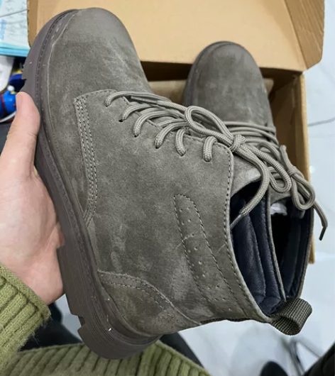 骆驼马丁靴男高帮皮靴真皮百搭透气男鞋英伦风...