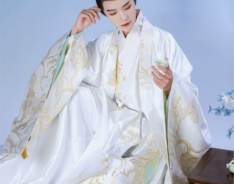 【白泽】如梦霓裳原创汉服道袍织金披风男款秋...