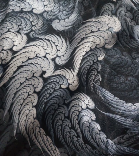 来料织锦缎无内衬交领短袄 海浪纹的 好像很...