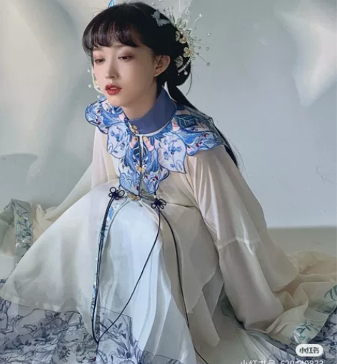 七月夕汉服蓝卉xs码全套 长衫 +马面 +...