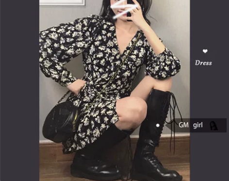 裙子春款女装2021年新款潮法式小碎花裙日...
