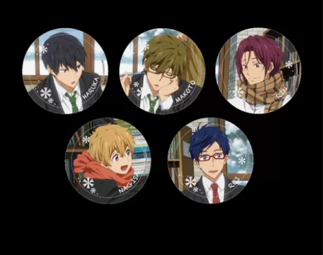 星河动漫free!双闪冬日徽章 七濑遥×1...