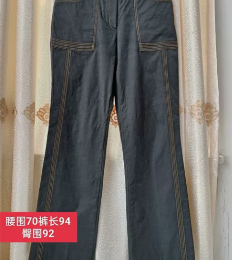 古着vintage韩版女士夹棉休闲裤 自然...