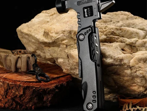 户外野营维修钳EDC工具黑色多功能活动活口...