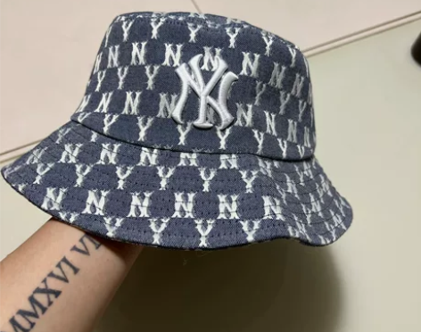 ny韩国帽子老花牛仔盆帽洋基队刺绣mlb渔...