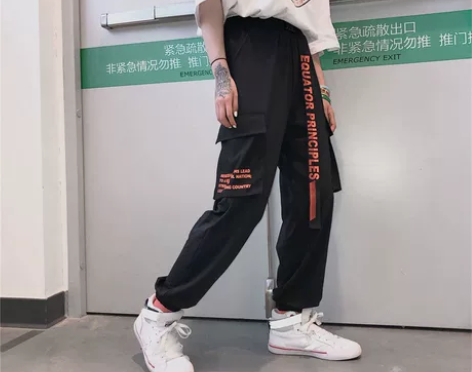 hiphop工装裤韩版ins原宿裤子街头百...