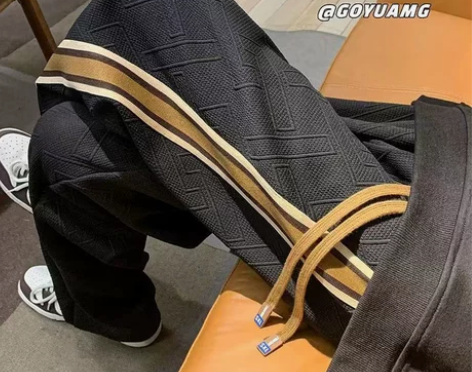 直筒休闲裤男加绒重磅秋冬款痞帅宽松运动美式...