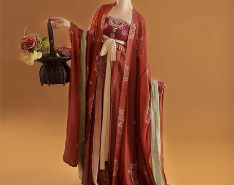 桔屿现货新款连衣裙汉元素女复古吊带裙子古风...