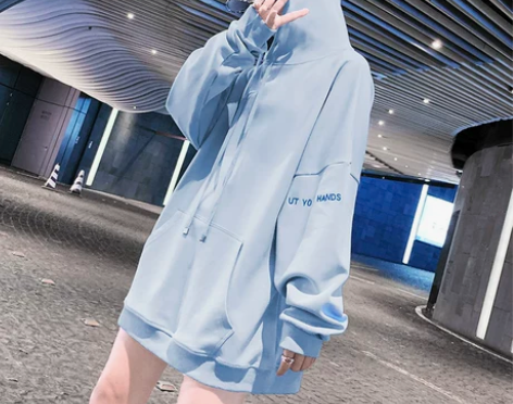 奶系大码连帽卫衣女2022新款胖mm宽松加...