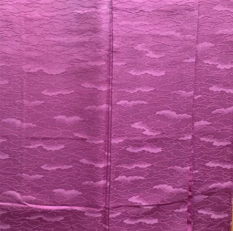 荷粉云纹色无地和服真丝蚕丝面料中古回流 材...