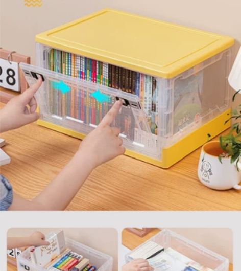 大号塑料可折叠透明家用衣服零食书本玩具储物...