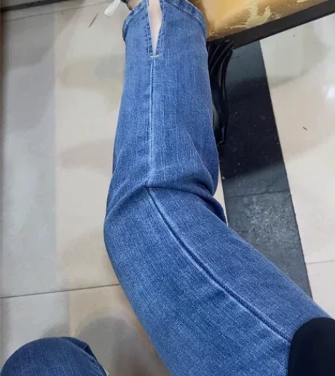 ?九分烟管牛仔裤女直筒春秋季新款高腰显瘦女...