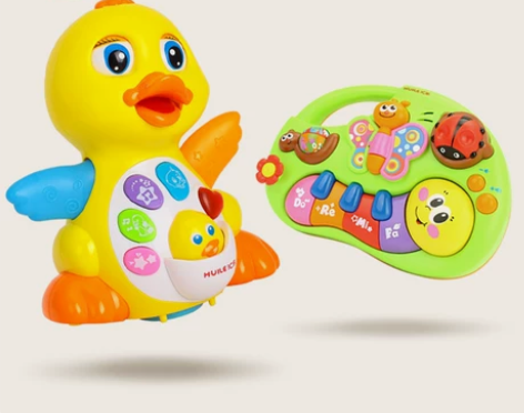 汇乐儿童电动玩具摆摆大黄鸭音乐早教益智动物...