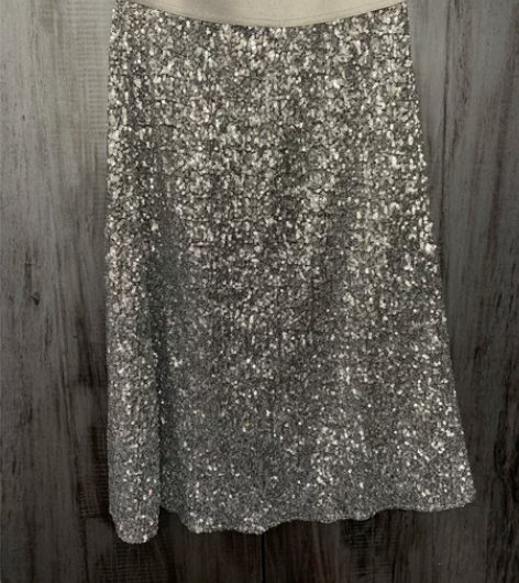 全新爱客家亮片银色闪闪半身裙a字裙女神裙。...