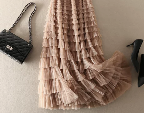 品牌折扣清仓专柜秋季小香风名媛网纱半身裙女...