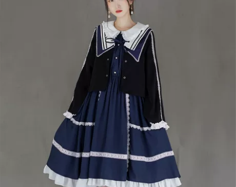 lolita轻洋装 长裙+短外套,全新,...