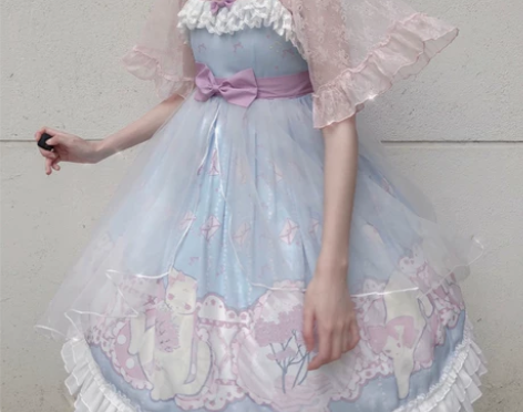 蓝色猫与情书 原创lolita jsk 感...