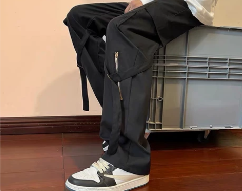 美式vibe风冲锋裤子男秋季设计感痞帅多口...