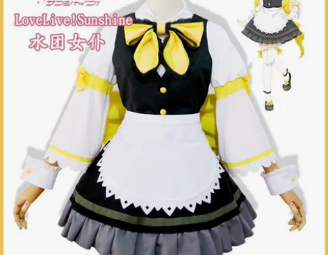 Aqours国木田花丸沙滩女仆cos，绝色...