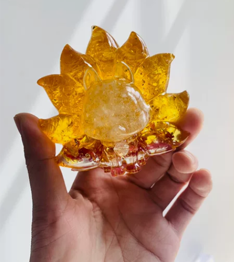 水晶碎石九尾狐摆件 金灿灿 软萌三色小狐狸...