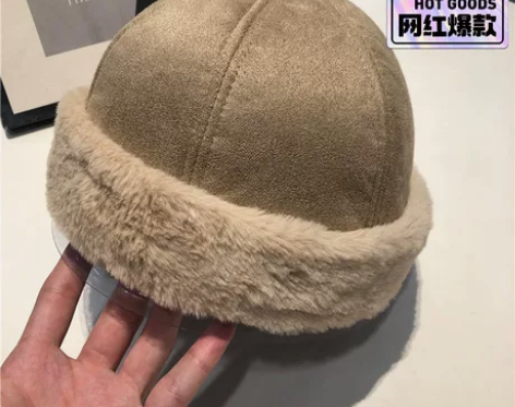 秋冬加绒保暖羊羔毛复古地主帽潮韩版网红男女...