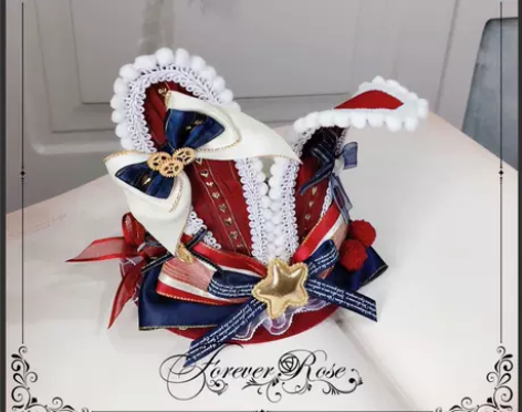 永恒蔷薇 原创手作 绀色 兔耳礼帽 用过一...