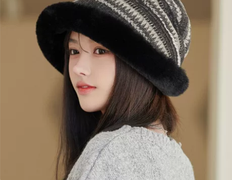 民族风冬季新款加绒保暖帽时尚护耳包头帽子女...