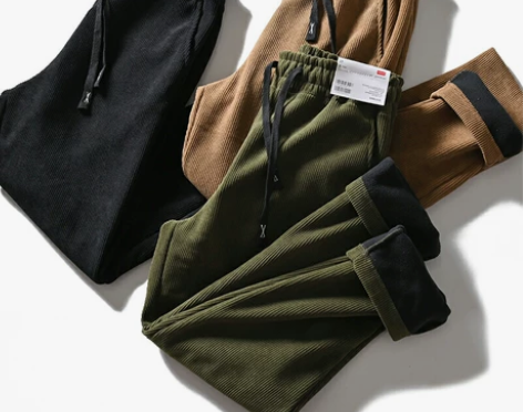 外贸日单 冬季男士小直筒加绒加厚防风保暖灯...