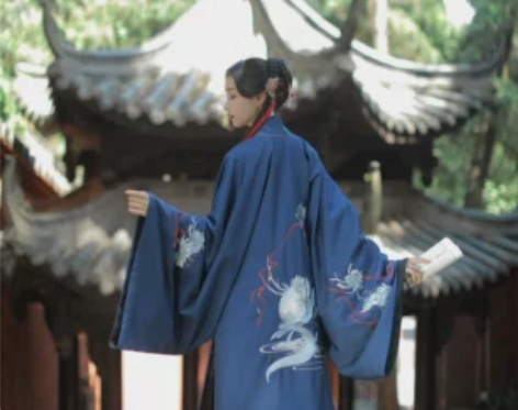 兰若庭 汉服 乘黄 明制 披风 绣花 大袖...