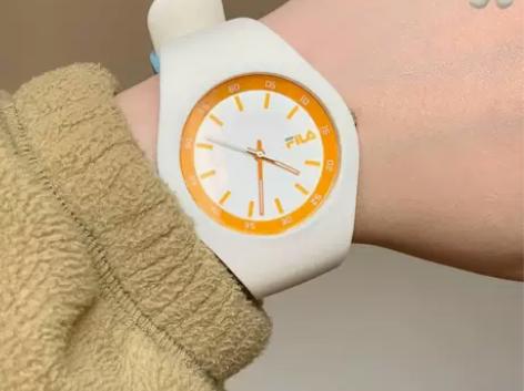 FILA斐乐手表白橙色官方正品男女情侣表学...