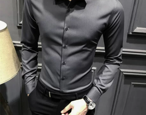 衬衫衬衣男士衬衫男长袖修身2021新款男装...