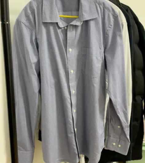 男士衬衫 蓝色小格纹 L码 几乎全新 感兴...